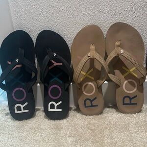 2 Pairs Roxy Flip Flops-Size 8